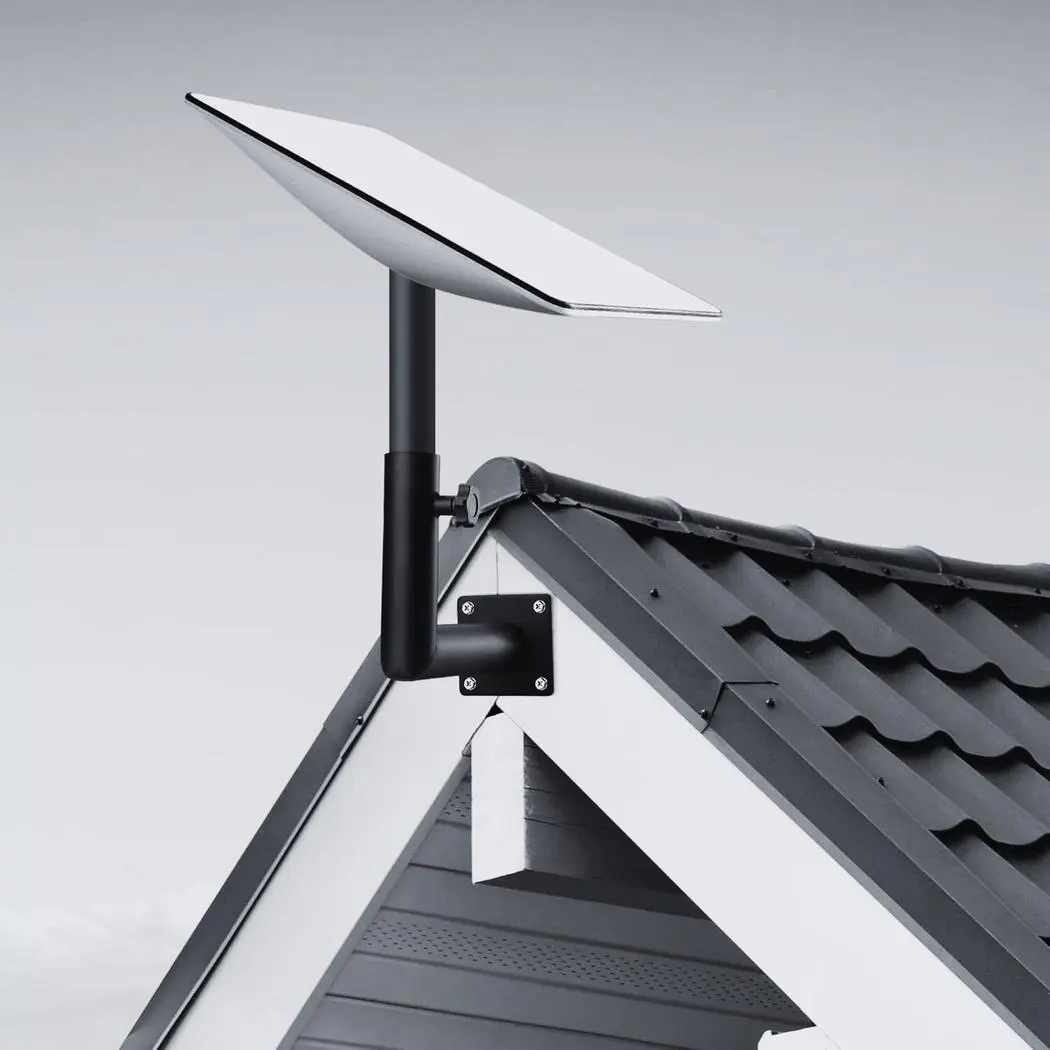 A satellite internet dish mounted on a roof
